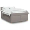 Image de vidaXL Boxspring met matras stof taupe 140x200 cm3289000