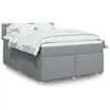 Image de vidaXL Boxspring met matras stof lichtgrijs 140x200 cm3289010
