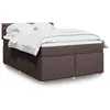 Image de vidaXL Boxspring met matras stof donkerbruin 140x200 cm3289013
