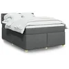Image de vidaXL Sommier à lattes de lit avec matelas Gris foncé 140x200cm Tissu 3289018