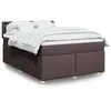 Image de vidaXL Sommier à lattes de lit avec matelas Marron foncé 140x200 cm 3289020
