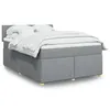 Image de vidaXL Sommier à lattes de lit avec matelas Gris clair 160x200cm Tissu 3289024