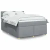Image de vidaXL Sommier à lattes de lit avec matelas Gris clair 160x200cm Tissu 3289031