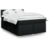 Image de vidaXL Sommier à lattes de lit avec matelas Noir 160x200 cm Tissu 3289033