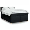 Image de vidaXL Sommier à lattes de lit avec matelas Noir 160x200 cm Tissu 3289040