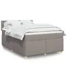 Image de vidaXL Sommier à lattes de lit avec matelas Taupe 160x200 cm Tissu 3289049