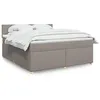 Image de vidaXL Sommier à lattes de lit avec matelas Taupe 180x200 cm Tissu 3289056