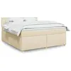 Image de vidaXL Sommier à lattes de lit avec matelas Crème 180x200 cm Tissu 3289057