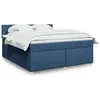 Image de vidaXL Boxspring met matras stof blauw 180x200 cm3289058