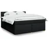 Image de vidaXL Boxspring met matras stof zwart 180x200 cm3289061