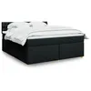 Image de vidaXL Boxspring met matras stof zwart 180x200 cm3289068