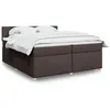 Image de vidaXL Boxspring met matras stof donkerbruin 200x200 cm3289083