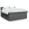 Image de vidaXL Boxspring met matras stof donkergrijs 200x200 cm3289095