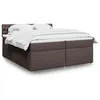 Image de vidaXL Boxspring met matras stof donkerbruin 200x200 cm3289097