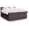 Image de vidaXL Sommier à lattes de lit avec matelas Marron foncé 200x200 cm 3289104