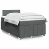 Image de vidaXL Sommier à lattes de lit avec matelas Gris foncé 120x200cm Tissu 3289329