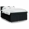 Image de vidaXL Sommier à lattes de lit avec matelas Noir 140x190 cm Tissu 3289365