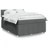 Image de vidaXL Sommier à lattes de lit avec matelas Gris foncé 140x190cm Tissu 3289371