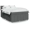Image de vidaXL Sommier à lattes de lit avec matelas Gris foncé 140x200cm Tissu 3289406