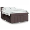 Image de vidaXL Sommier à lattes de lit avec matelas Marron foncé 140x200 cm 3289408