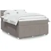 Image de vidaXL Boxspring met matras stof taupe 140x200 cm3289409