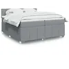 Image de vidaXL Boxspring met matras stof lichtgrijs 200x200 cm3289468