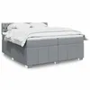 Image de vidaXL Boxspring met matras stof lichtgrijs 200x200 cm3289482