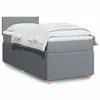 Image de vidaXL Sommier à lattes de lit avec matelas gris clair 80x200 cm tissu 3289576