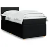 Image de vidaXL Sommier à lattes de lit et matelas Noir 80x200 cm Tissu 3289585