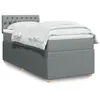 Image de vidaXL Sommier à lattes de lit et matelas Gris clair 90x190 cm Tissu 3289618
