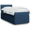 Image de vidaXL Boxspring met matras stof blauw 90x190 cm3289624