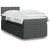 Image de vidaXL Sommier à lattes de lit et matelas Gris foncé 90x190 cm Tissu 3289626