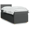 Image de vidaXL Sommier à lattes de lit avec matelas Gris foncé 90x200 cm Tissu 3289633
