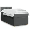 Image de vidaXL Sommier à lattes de lit avec matelas Gris foncé 90x200 cm Tissu 3289640