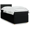 Image de vidaXL Sommier à lattes de lit avec matelas Noir 90x200 cm Tissu 3289641