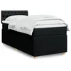 Image de vidaXL Sommier à lattes de lit avec matelas Noir 90x200 cm Tissu 3289648