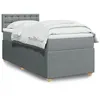 Image de vidaXL Sommier à lattes de lit avec matelas Gris clair 90x200 cm Tissu 3289653