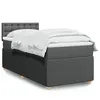Image de vidaXL Sommier à lattes de lit avec matelas Gris foncé 90x200 cm Tissu 3289654
