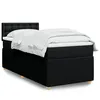 Image de vidaXL Sommier à lattes de lit avec matelas Noir 90x200 cm Tissu 3289655