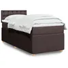 Image de vidaXL Boxspring met matras stof donkerbruin 90x200 cm3289656