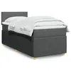Image de vidaXL Sommier à lattes de lit avec matelas Gris foncé 100x200cm Tissu 3289661