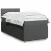 Image de vidaXL Sommier à lattes de lit avec matelas Gris foncé 100x200cm Tissu 3289668
