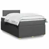 Image de vidaXL Sommier à lattes de lit avec matelas gris foncé 120x190cm tissu 3289689