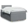 Image de vidaXL Sommier à lattes de lit avec matelas Gris clair 120x200cm Tissu 3289723