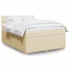 Image de vidaXL Sommier à lattes de lit avec matelas Crème 140x190 cm Tissu 3289756