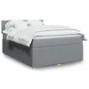 Image de vidaXL Boxspring met matras stof lichtgrijs 140x200 cm3289772