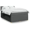 Image de vidaXL Sommier à lattes de lit avec matelas Gris foncé 140x200cm Tissu 3289773