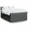 Image de vidaXL Sommier à lattes de lit avec matelas Gris foncé 140x200cm Tissu 3289780
