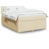 Image de vidaXL Boxspring met matras stof cràmekleurig 140x200 cm3289791