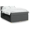 Image de vidaXL Sommier à lattes de lit avec matelas Gris foncé 160x200cm Tissu 3289822